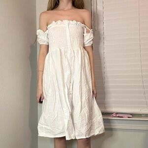 White cottagecore dress